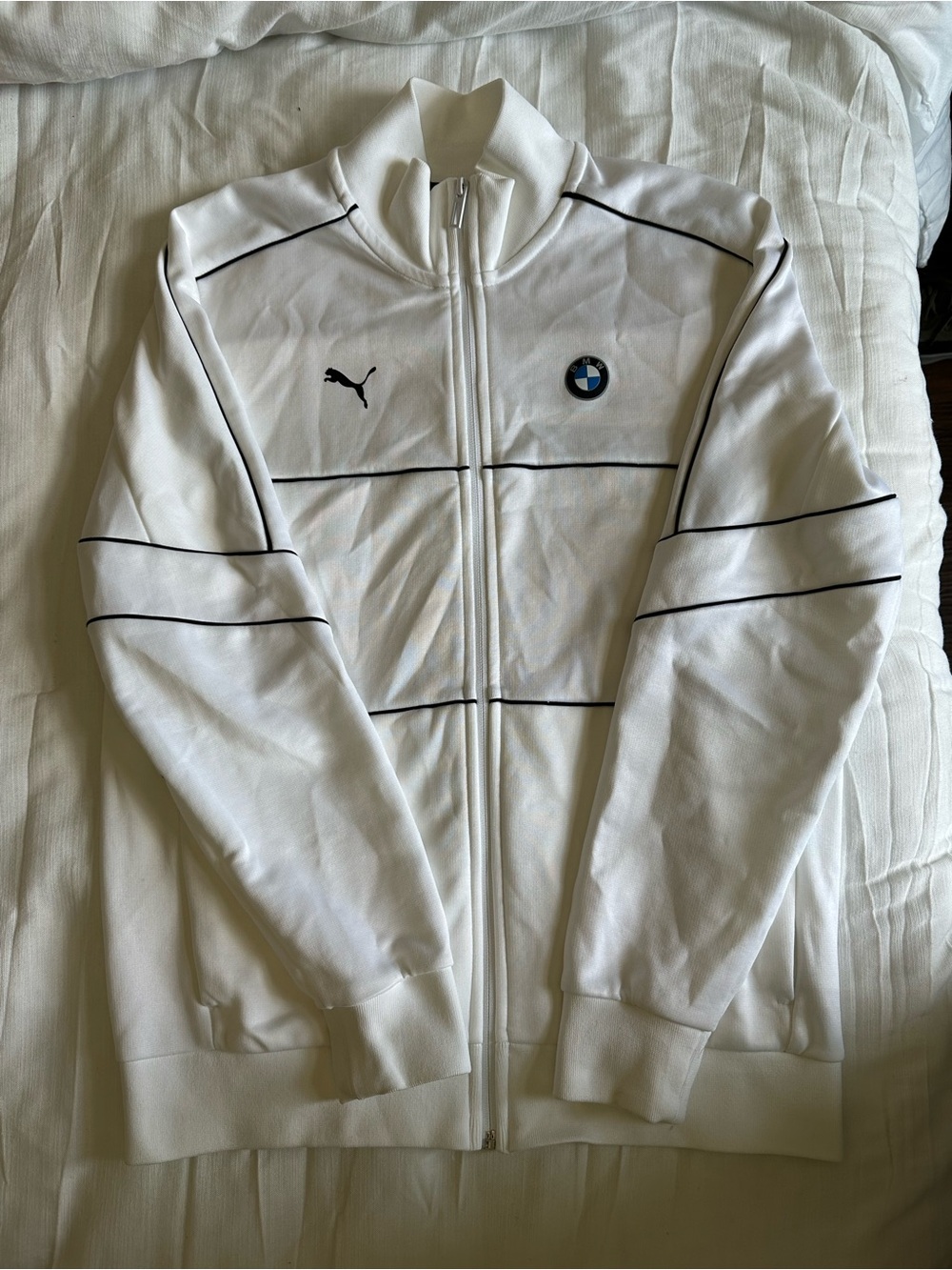 Puma x BMW Men’s White Zip-Front Track Jacket